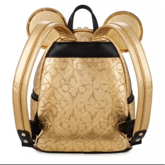 NWT Loungefly Disney World 50th Anniversary Gold Mini Backpack main image 9